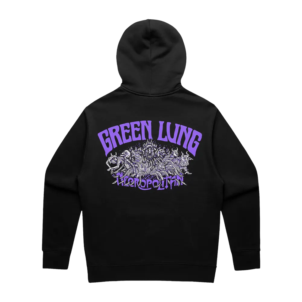 Green Lung Necropolitan zip hoodie svart oversize