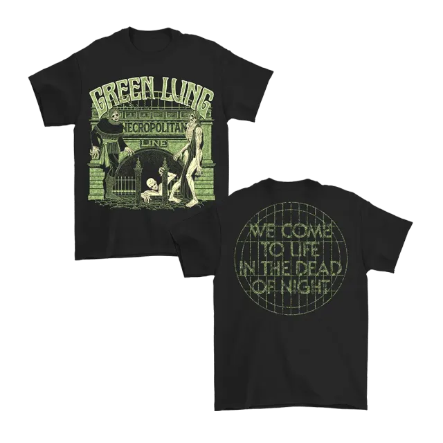 Green Lung Necropolitan Line t-shirt svart tung bomull