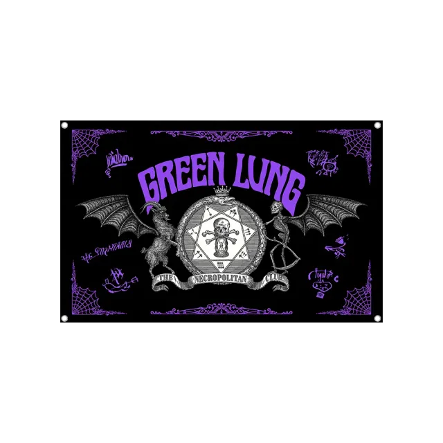 Green Lung The Necropolitan Club väggflagga 190x140 svart