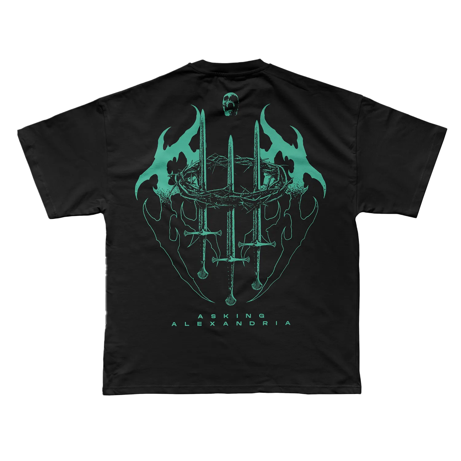 Asking Alexandria Crown Sword t-shirt tryck fram officiell