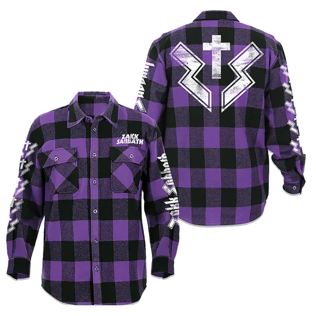 Zakk Wylde flanellskjorta lila/svart