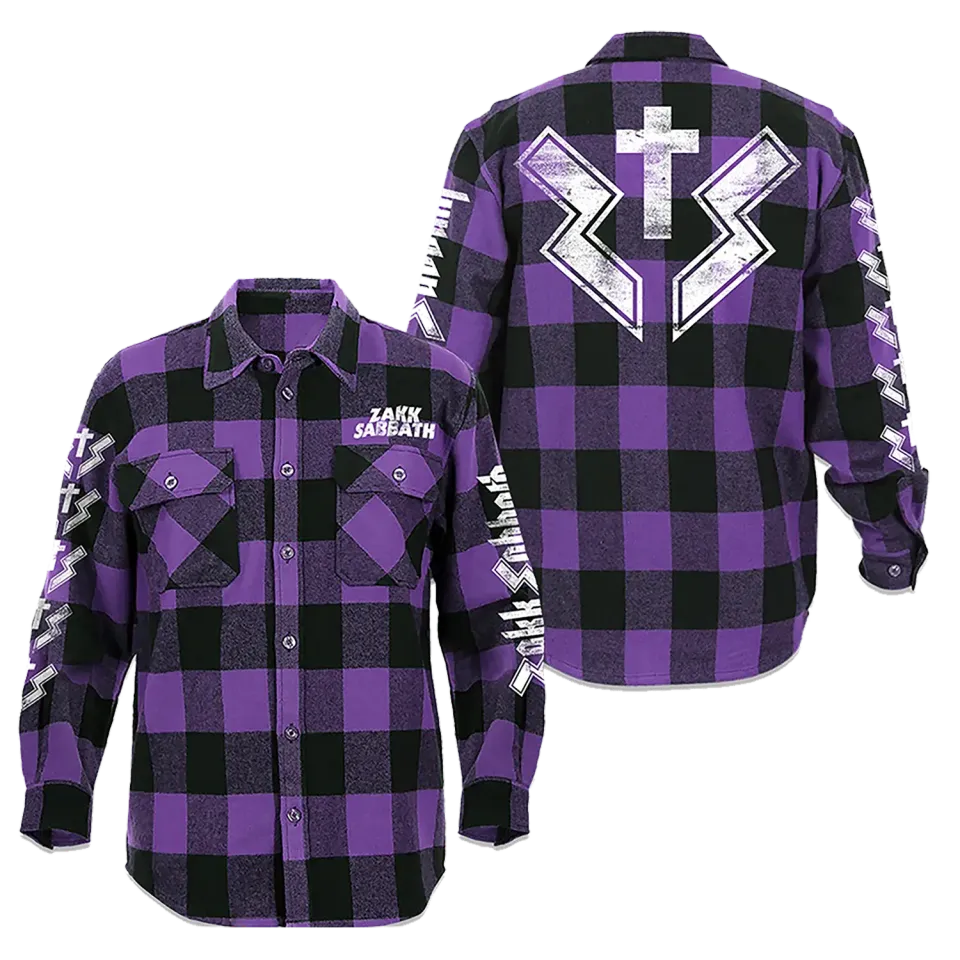 Zakk Wylde flanellskjorta lila/svart