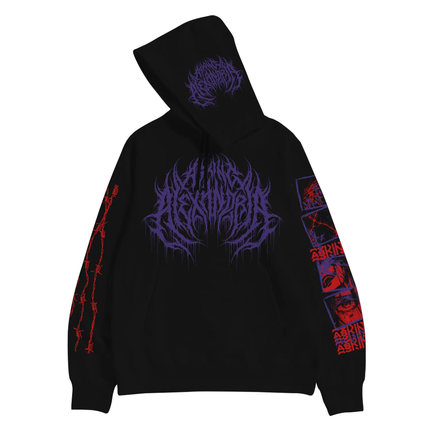Asking Alexandria Black Deathcore hoodie svart huvtröja
