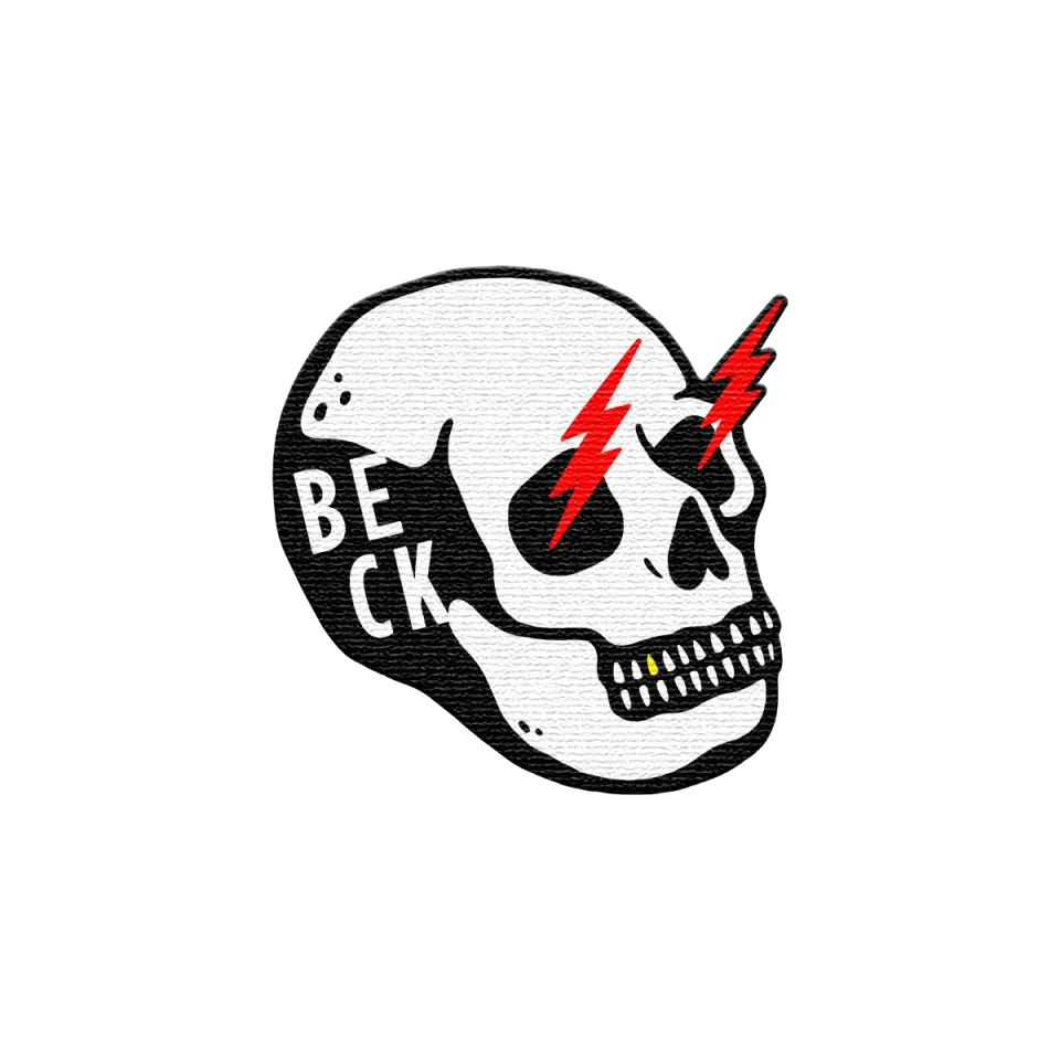 Beck Bolt Skull Tygmärke patch