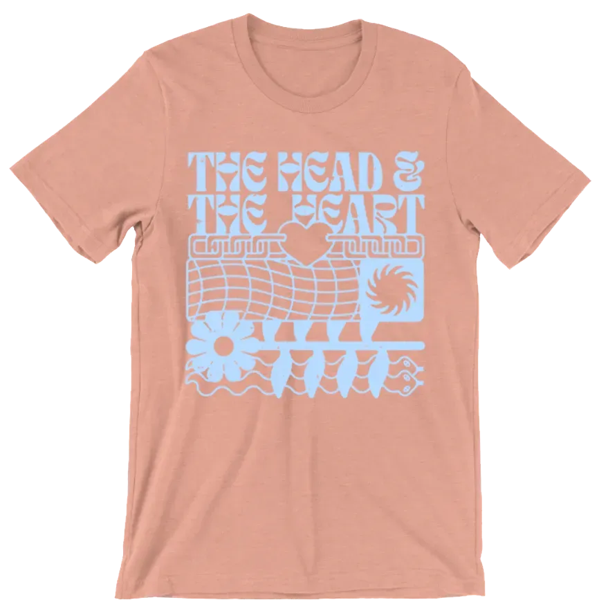 The Head and the Heart Peach Logo t-shirt turnétryck
