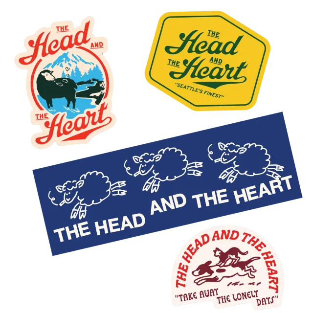 The Head and the Heart 2026 klistermärken 4-pack
