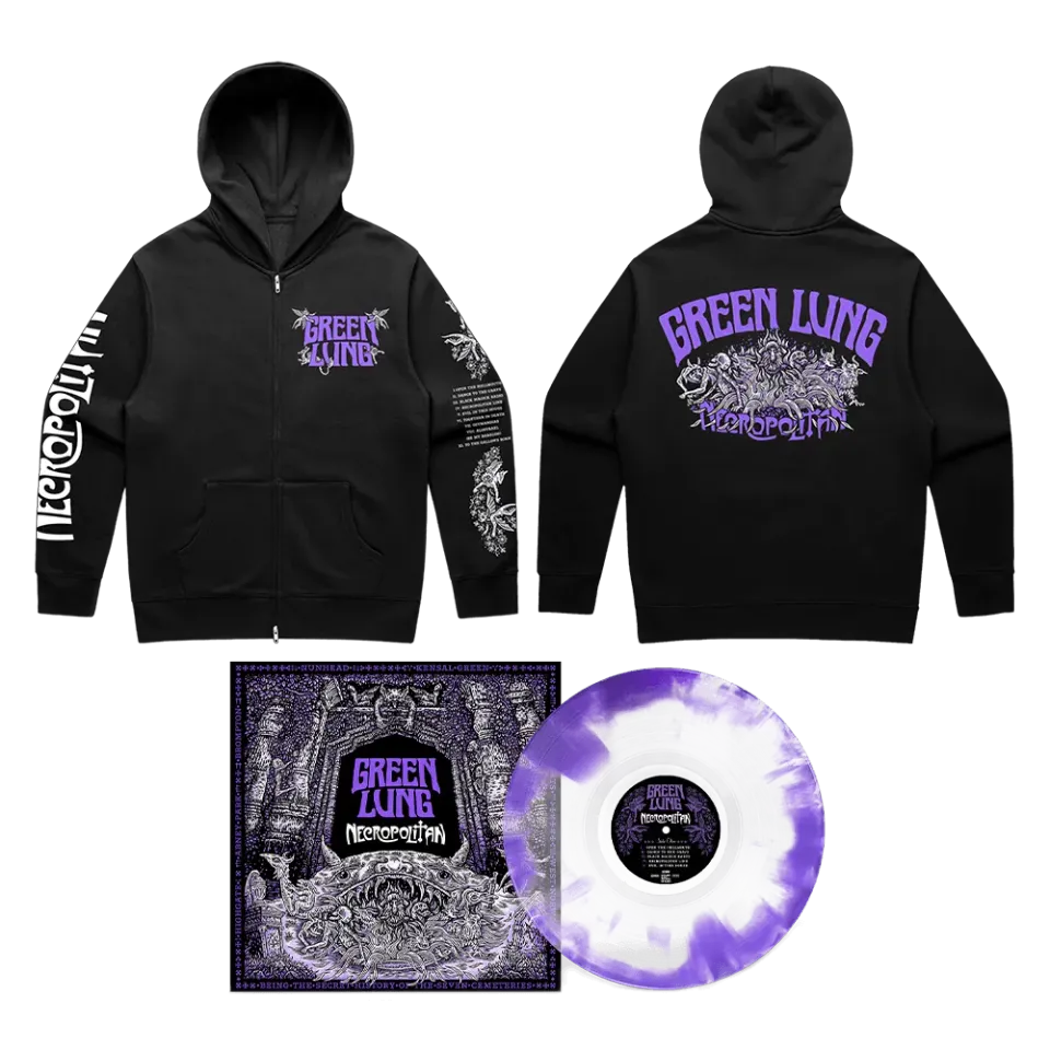 Green Lung Necropolitan bundle zip hoodie + vinyl S-3XL