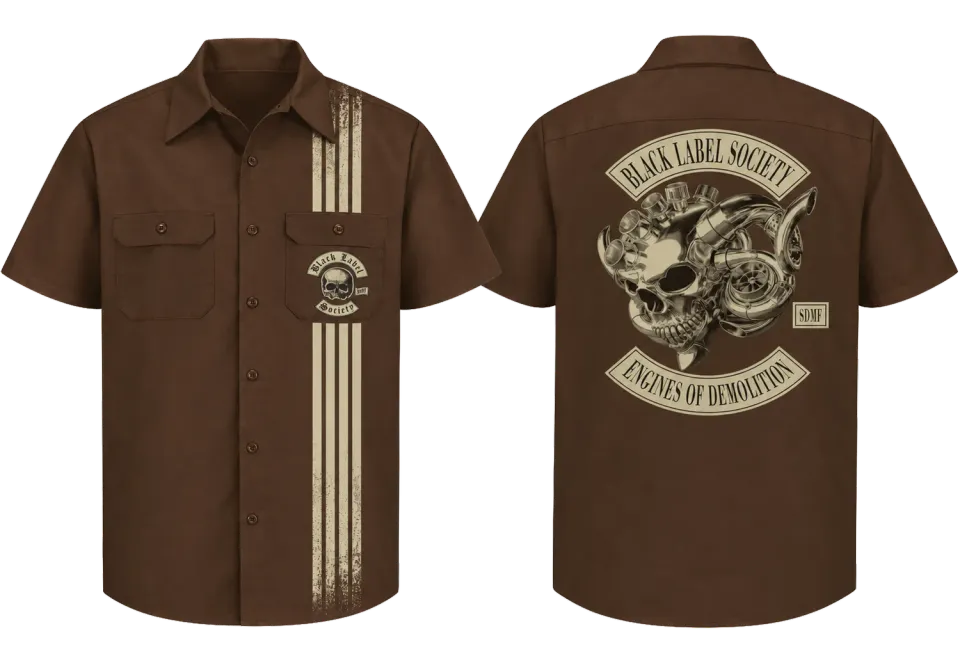 Zakk Wylde October arbetskjorta work shirt tryck