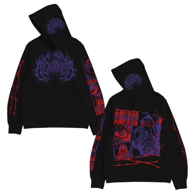 Asking Alexandria Black Deathcore hoodie svart huvtröja